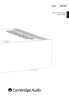 Cambridge Audio Azur-840W - Owners manual